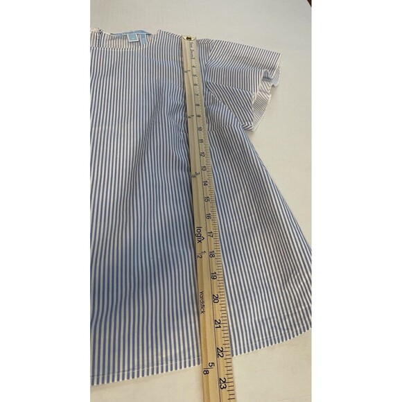 Draper James Cloister Stripe Flutter Top Blue With White Stripes Cotton Size 6 - Picture 9 of 16